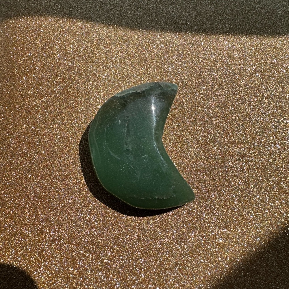 Jade half moon! 1.5 inches! Rituals, altars, decor +!